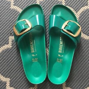 Birkenstock | 37 | Madrid Hammered Big Buckle Natural Leather Patent High Shine